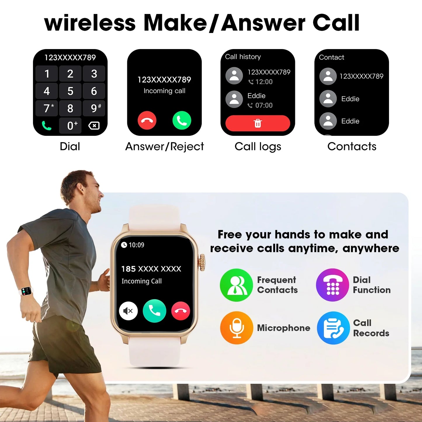 2025 New Extra Long Battery Smartwatch (Answer/Make Calls/600Mah/ 100+ Sport Modes), 1.85-Inch, with Activity Fitness Tracker, Fits for Android and Iphone Devices(Pink)